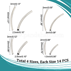 56Pcs 4 Style 304 Stainless Steel Tube Beads&nbsp;STAS-UN0049-16