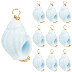10Pcs Copper Wire Wrapped Handmade Porcelain Pendants&nbsp;PORC-BM0001-01
