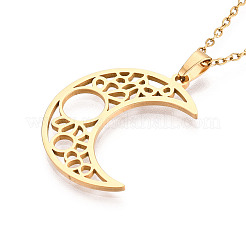 304 Stainless Steel Pendant Necklaces&nbsp;NJEW-T018-53G