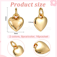 16Pcs 2 Colors Brass Pendants&nbsp;KK-GO0002-35