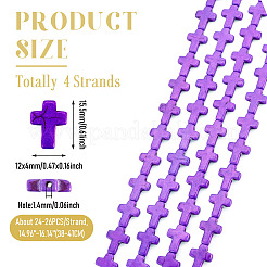 4 Strands Synthetic Turquoise Dyed Beads Strands&nbsp;G-TA0003-29A