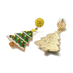 Christmas Alloy Plastic Bead Stud Earrings for Women&nbsp;EJEW-U024-02G-02