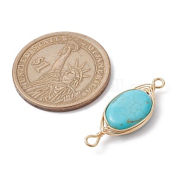 Natural Mixed Gemstone Copper Wire Wrapped Connector Charms&nbsp;PALLOY-JF02516