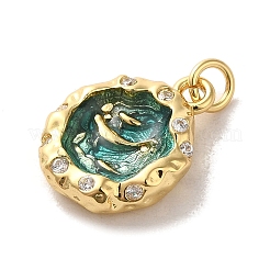 Brass Cubic Zirconia Pendants&nbsp;KK-M278-17G