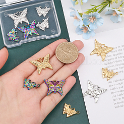 12Pcs 6 Styles 304 Stainless Steel Pendant Rhinestone Settings&nbsp;STAS-CA0002-01