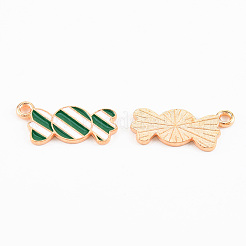 Light Gold Tone Alloy Enamel Pendants&nbsp;ENAM-T018-08