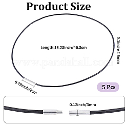 5Pcs 2.5MM Round Cowhide Leather Necklaces Making&nbsp;MAK-CL0001-05