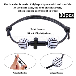 30Pcs Sports Theme Acrylic Beads Braided Bead Bracelets&nbsp;BJEW-BM00009