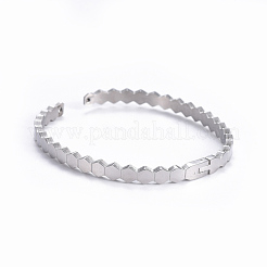 Tarnish Resistant 304 Stainless Steel Cuff Bangles&nbsp;BJEW-I277-03P