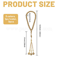 3Pcs 3 Colors Alloy Knot Charm Bracelets&nbsp;BJEW-PH0004-70