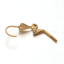 Ion Plating(IP) 304 Stainless Steel Shell Leverback Earring Findings&nbsp;X-STAS-F075-34
