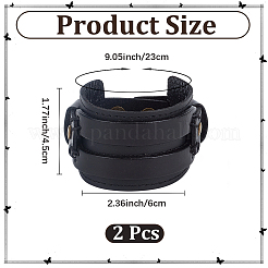2Pcs Cowhide Cord Wide Cord Bracelets&nbsp;BJEW-CL0001-63B