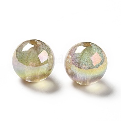 UV Plating Transparent Rainbow Iridescent Acrylic Beads&nbsp;OACR-D010-01C