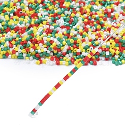 4 Colors Christmas 11/0 Grade A Baking Paint Glass Seed Beads&nbsp;SEED-X0058-12