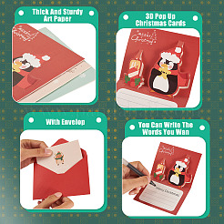 18 Bags 3 Colors Christmas Paper Congratulation Card&nbsp;DIY-TA0013-84