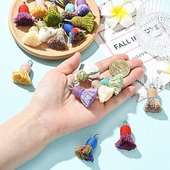 10Pcs 10 Colors Cotton Tassel Pendants&nbsp;FIND-YW0011-74