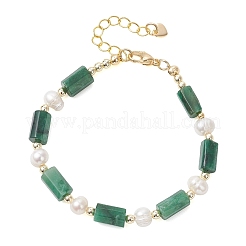 Natural Lapis Lazuli/Natural Apatite/Natural Hawk's Eye/Natural Emerald Column Beaded Bracelets for Women&nbsp;BJEW-JB13115