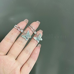 Alloy Glass Dangle Stud Earrings&nbsp;FS-WGBA811-01