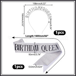 1Pc Birthday Queen Party Theme Alloy Rhinestone Hair Bands for Women&nbsp;AJEW-HY0002-47