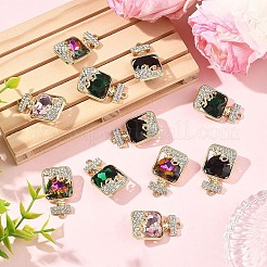 12Pcs 4 Colors Alloy Rhinestone Pendants&nbsp;FIND-YW0011-80