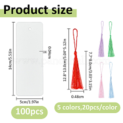 100Pcs Rectangle Blank Watercolor Paper Bookmarks&nbsp;HJEW-BC0001-67