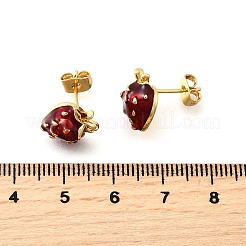 Brass Enamel Stud Earrings&nbsp;EJEW-F372-01A-G