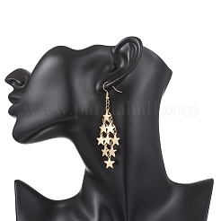 Star 304 Stainless Steel Dangle Earrings&nbsp;EJEW-TA00771-01