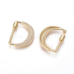 Brass Micro Pave Cubic Zirconia Screw Carabiner Lock Charms&nbsp;KK-I033-01G-D