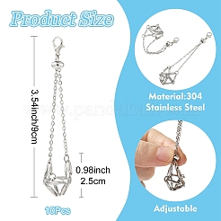 10Pcs 304 Stainless Steel Macrame Pouch Pendant Decorations&nbsp;HJEW-YW00109