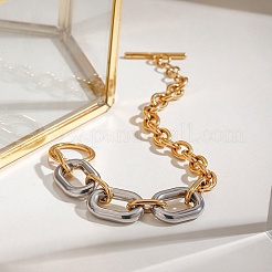 304 Stainless Steel Cable Chain Bracelets for Women&nbsp;BJEW-K279-01GP