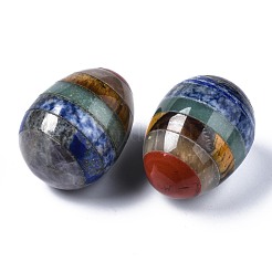 Assembled Natural Red Jasper & Topaz Jade &  Tiger Eye & Green Aventurine & Blue Spot Jasper & Lapis Lazuli & Amethyst Egg Stone&nbsp;G-S375-002