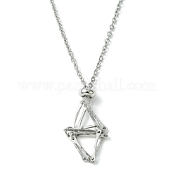 Crystal Cage Holder Necklace&nbsp;NJEW-JN04602-01