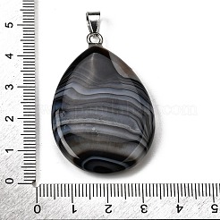Natural Black Banded Agate(Dyed & Heated) Pendants&nbsp;G-F820-14P-10