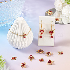 12Pcs 3 Styles Brass Enamel Sacred Heart of Jesus Links Connector Charms&nbsp;KK-TA0003-50