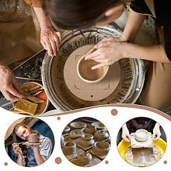 Medium Density Fiberboard (MDF) Portable Clay Wedging Board with Built&nbsp;AJEW-PH0006-65C