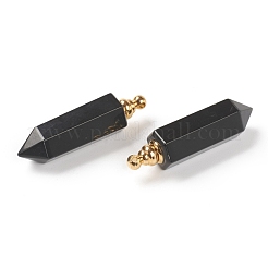 Faceted Natural Black Agate Pointed Pendants&nbsp;G-H252-F05