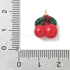 Brass Plastic Pendants&nbsp;KK-L239-046G-01