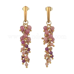 304 Stainless Steel with Natural Mixed Gemstone Stud Earrings&nbsp;EJEW-JE07520-02