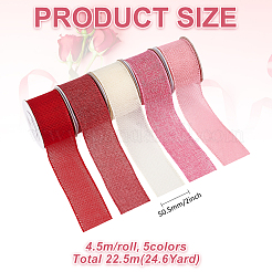 5 Rolls 5 Colors Burlap Lace Rolls&nbsp;OCOR-MA0001-32