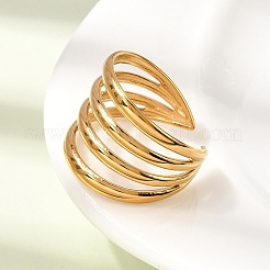304 Stainless Steel Wide Band Cuff Open Rings for Women&nbsp;RJEW-L342-03G
