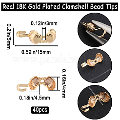 40Pcs Brass Bead Tips&nbsp;KK-BBC0010-54