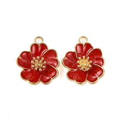 Light Gold Plated Alloy Enamel Pendants&nbsp;ENAM-Z017-14KCG