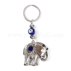Evil Eye Resin Keychain&nbsp;KEYC-WH0029-19P