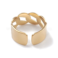 Ion Plating(IP) 304 Stainless Steel Curb Chains Shape Open Cuff Rings for Women&nbsp;RJEW-G285-54G