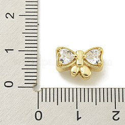 Rack Plating Brass Micro Pave Cubic Zirconia Bead&nbsp;KK-K386-19G-01