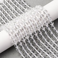 Round Natural Grade A Quartz Crystal Beads Strands&nbsp;G-H1648-6mm-01N-A