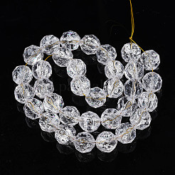 Transparent Crackle Glass Beads Strands&nbsp;X-GLAA-N051-01