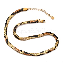Brass Flat Snake Chain Necklaces&nbsp;NJEW-Z059-01G-02
