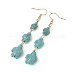 Dyed Tortoise Synthetic Turquoise Dangle Earrings&nbsp;EJEW-JE07362-02
