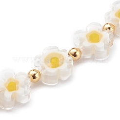 Glass Flower Beaded Phone Case Chain&nbsp;HJEW-JM00412-02